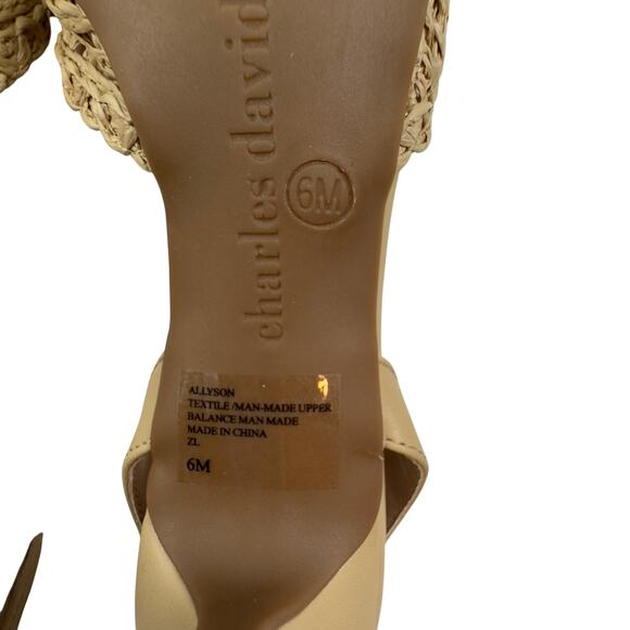 Charles David Allyson Natural Boho Raffia Bow Slingback Pumps Women's Size 6 - Picture 9 of 9